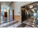 Hallway featuring elegant lighting and marble flooring, providing a luxurious and modern aesthetic at 222 Karen Ave # 2804, Las Vegas, NV 89109