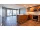 Modern kitchen featuring stainless steel appliances and a breakfast bar, creating a stylish and functional cooking space at 222 Karen Ave # 2804, Las Vegas, NV 89109
