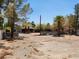 Spacious backyard featuring desert landscaping, a fence and mature trees, creating a private outdoor space at 2645 Lindell Rd, Las Vegas, NV 89146