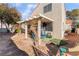 Backyard features a pergola with string lights, a trampoline, and a slide at 2789 Trotwood Ln, Las Vegas, NV 89108