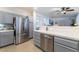 Open kitchen design with stainless steel appliances and lots of counter space at 2789 Trotwood Ln, Las Vegas, NV 89108