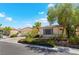Attractive single-story home with shutters, a two-car garage, and established landscaping at 3029 Brownbirds Nest Dr, Henderson, NV 89052