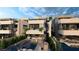 Aerial view of modern homes, pools, balconies, and outdoor spaces, nestled against a desert backdrop at 3961 Heron Fairway Dr, Las Vegas, NV 89141