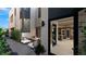 Inviting outdoor courtyard with comfortable seating adjacent to the kitchen at 4086 Heron Fairway, Las Vegas, NV 89141