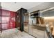 Modern kitchen featuring stainless steel cabinets, a compact design, and a cozy breakfast nook at 4381 W Flamingo Rd # 5103, Las Vegas, NV 89103