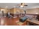 Spacious basement featuring a workout area, hardwood floors, and ample lighting at 4415 Peaceful Harbor St, Las Vegas, NV 89129
