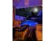 Inviting backyard pool area with a fire pit, comfortable seating, and decorative lighting, perfect for relaxation at 444 Viewmont Dr, Henderson, NV 89015