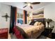 Cozy bedroom with a view of the pool and stylish decorations at 444 Viewmont Dr, Henderson, NV 89015
