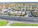 A panoramic aerial view of a vibrant neighborhood with neatly arranged homes and green spaces at 5112 Foggia Ave, Las Vegas, NV 89130