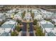 Aerial view of a gated community, showcasing the building architecture and lush landscaping at 7100 Pirates Cove Rd # 1099, Las Vegas, NV 89145