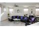 Open living area showcasing a comfortable sectional, modern decor, and natural light from large windows at 777 Star Apple Ln, Las Vegas, NV 89178