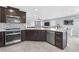 Well-equipped kitchen with stainless steel appliances and dark cabinetry at 9730 Cluny Ave, Las Vegas, NV 89178