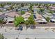 Aerial view showcasing the home's location in a residential community at 981 Leadville Meadows Dr, Henderson, NV 89052