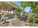 Expansive backyard featuring a covered patio and natural landscaping, perfect for outdoor enjoyment at 981 Leadville Meadows Dr, Henderson, NV 89052