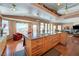 Spacious kitchen showcases large center island with cooktop and plenty of space for dining at 144 Desert Valley Dr, Boulder City, NV 89005