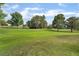Expansive lush green space filled with mature trees on the property at 1587 Bermuda Dunes Dr, Boulder City, NV 89005