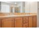 Bathroom with double sink vanity, large mirror, and views of the shower and bathtub at 2008 Royal Gardens Pl, North Las Vegas, NV 89084