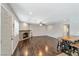 Bright living room with wood floors and a stone fireplace at 2708 Beaver Creek Ct # 202, Las Vegas, NV 89117