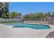 Relaxing pool area with lush landscaping, providing a serene and private backyard oasis at 3421 Rochelle Ct, Las Vegas, NV 89121