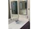 Bathroom vanity featuring a white sink, updated fixtures, and ample counter space at 495 Edgefield Ridge Pl, Henderson, NV 89012
