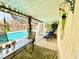 Charming covered patio area with poolside seating, decor and a tranquil lounge area, perfect for relaxation and enjoying outdoors at 5368 Regal Ave, Las Vegas, NV 89146