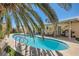 This backyard includes a sparkling pool with desert landscaping at 5368 Regal Ave, Las Vegas, NV 89146