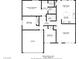Floor plan showcasing the layout of the bedrooms, bathrooms, kitchen, and living room at 6358 Meadow Lark Ln, Las Vegas, NV 89103