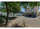 Large backyard with mature trees, a hammock, and an above-ground pool, perfect for entertaining at 7137 Eyebright St, Las Vegas, NV 89131