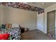 This bedroom showcases unique ceiling decor and neutral wall color, providing a blank canvas for personal touches at 7137 Eyebright St, Las Vegas, NV 89131
