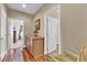 Hallway with hardwood floors, with access to other rooms at 9614 Stonily Ln, Las Vegas, NV 89178