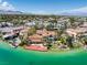 Aerial shot of waterfront homes on canals with palm trees, lush green lawns, and tranquil water views at 2925 Coast Line Ct, Las Vegas, NV 89117