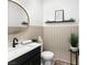 Stylish powder room featuring modern fixtures and decor at 3369 Ponicelli Ln, Henderson, NV 89044
