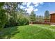 Expansive backyard featuring lush green grass and partial mountain views at 3935 White Fir Way, Mount Charleston, NV 89124