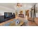 Cozy living room with hardwood floors and natural light at 3935 White Fir Way, Mount Charleston, NV 89124
