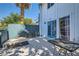 Private outdoor patio area with fenced yard and table set at 4259 Kona Coast Way, Las Vegas, NV 89121