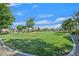 Expansive community park with lush green grass, mature trees and walking paths at 5517 Meridian Rain St, North Las Vegas, NV 89031