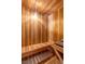 Wood sauna with a built-in wooden bench at 620 Avenue H, Boulder City, NV 89005