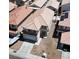 Aerial view of the property showcasing roof details, landscaping, and neighborhood at 8529 Gold Flash Ave, Las Vegas, NV 89129