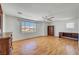 Spacious bedroom featuring laminate floors and a ceiling fan at 8529 Gold Flash Ave, Las Vegas, NV 89129