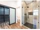 Bathroom featuring a glass enclosed shower, closet, toilet room, and modern fixtures at 912 Pro Players Dr, Las Vegas, NV 89134