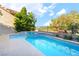 Inviting backyard pool and spa with lush landscaping offers a serene outdoor retreat at 912 Pro Players Dr, Las Vegas, NV 89134