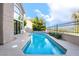 Beautiful backyard pool with decorative tile and view of the home at 912 Pro Players Dr, Las Vegas, NV 89134