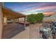 Backyard featuring a covered patio with seating at 1126 Winter Storm Dr, Henderson, NV 89052