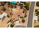 Aerial view of a home highlighting its tiled roof and backyard at 1620 Fieldbrook St, Henderson, NV 89052