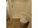 Bathroom with a shower, a toilet, and ceramic tile flooring at 2318 El Molino Cir, Las Vegas, NV 89108