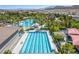 Aerial view showcasing the community pool, recreational areas, and Gathering-friendly amenities at 389 Fringe Ruff Dr, Las Vegas, NV 89148