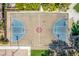 Aerial shot of a well-maintained outdoor basketball court, perfect for sports and community engagement at 389 Fringe Ruff Dr, Las Vegas, NV 89148