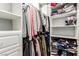 Organized walk-in closet with shelves, drawers, and hanging space at 389 Fringe Ruff Dr, Las Vegas, NV 89148