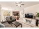 Open-concept living space with a modern kitchen and comfortable living area at 389 Fringe Ruff Dr, Las Vegas, NV 89148