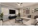 Bright living room featuring neutral decor and comfortable seating arrangement at 389 Fringe Ruff Dr, Las Vegas, NV 89148